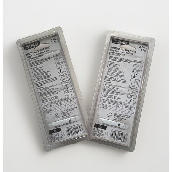 Set of 2 Everbilt 3-1/2 in. Adjustable Spring Door Hinges Satin Brass  290 793 - Picture 2 of 2